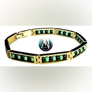 Stainless steel ilde de Ogun Bracelet (Czech Beads) yoruba religion africana